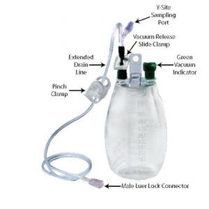 ASEPT Evacuated Drainage Bottle With Y-site Sampling Port And Drain Line Health Products