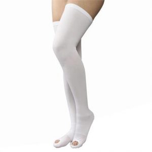 AT Surgical Womens Thigh High Open Toe 15-20 mmHg Compression Support Stockings Health Products