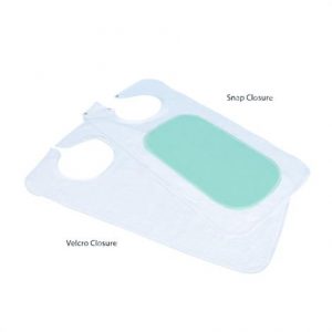 Adult Mealtime Reversible Vinyl-Backed Bib With Snap Closure Health Products