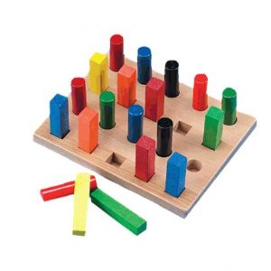 Assorted Square and Round Pegs and Pegboard Health Products