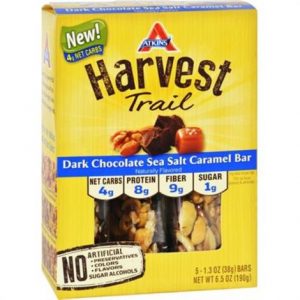 Atkins Harvest Trail Dark Chocolate Sea Salt Caramel Bar Health Products