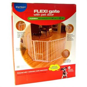 Carlson Gates Flexi Walk Thru Gate with Door - White Health Products