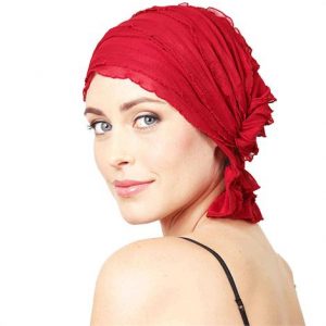 Chemo Beanies Nancy Red Ruffle Health Products