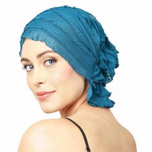 Chemo Beanies Rita Teal Ruffle Health Products