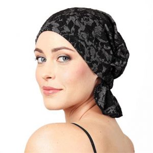 Chemo Beanies Rose Black Floral Jacquard Head Scarf Health Products