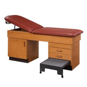 Clinton 9407 Open Middle Treatment Table with Integral Step Stool and Pneumatic Back Health Products