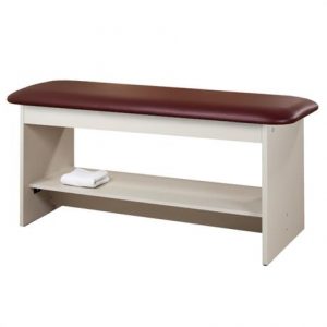 Clinton Flat Top Style Line Straight Line Treatment Table with Full Shelf Health Products