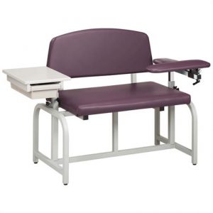 Clinton Lab X Series Bariatric Blood Drawing Chair with Padded Flip Arm and Drawer Health Products