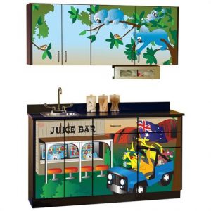 Clinton Pediatric Imagination Series Kangaroo Country Base and Wall Cabinets Health Products