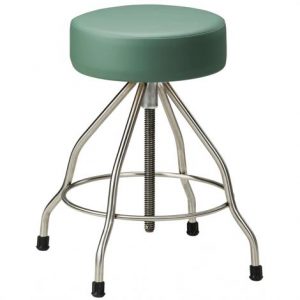 Clinton SS-2179 Stainless Steel Stool with Rubber Feet and Upholstered Top Health Products