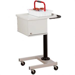 Clinton Small H-Base Pneumatic Two-Bin Phlebotomy Cart Health Products