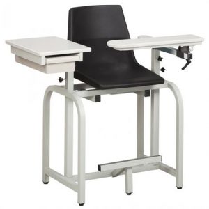 Clinton Standard Lab Series Extra-Tall Blood Drawing Chair with ClintonClean Flip-Arm and Drawer Health Products