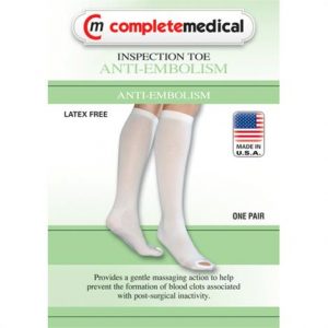 Complete Medical Below Knee 15-20 mmHg Anti-Embolism Stockings With Inspection Toe Health Products