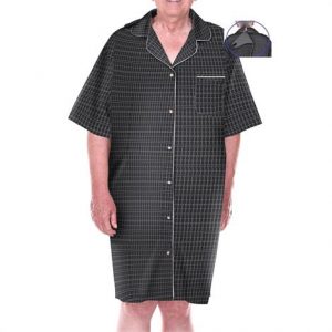 Dignity Pajamas SS105 Mens Cotton Short Sleeve Open Back Hospice Patient Gown Health Products