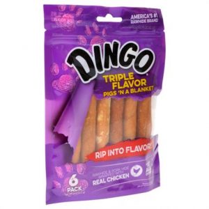 Dingo Triple Flavor Pigs n a Blanket Dog Treats with Real Chicken Health Products