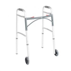 Drive Deluxe Folding Walker Two Button With 5" Wheels Health Products