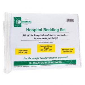 Essential Medical Hospital Bed Set with Jersey Knit Fitted Sheet Health Products