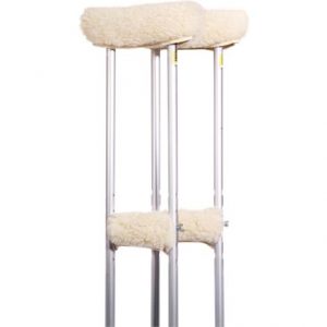 Essential Medical Sheete Synthetic Lambskin Arm And Grip Crutch Covers Set Health Products