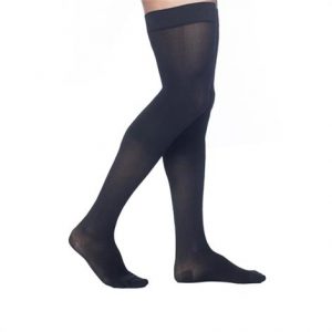 FLA Activa Sheer Therapy Closed Toe Thigh High 15-20mmHg Black Compression Stockings Health Products