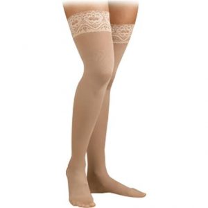 FLA Activa Soft Fit Queen Thigh High 20-30mmHg Stockings With Lace Top Health Products