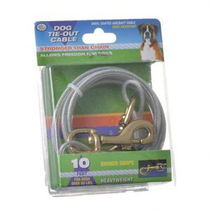 Four Paws Dog Tie Out Cable - Heavy Weight - Black Health Products