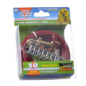 Four Paws Dog Tie Out Cable - Medium Weight - Red Health Products