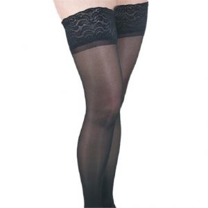 Gabrialla Sheer Thigh High 20-30mmHg Firm Compression Stockings With Lace Top and Silicone Band Health Products