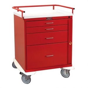 Harloff Classic Line Four Drawer Emergency Cart With Breakaway Lock Health Products