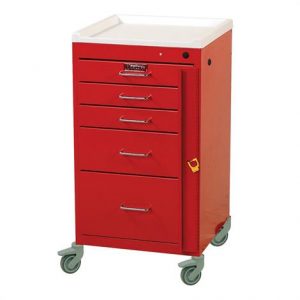 Harloff Five Drawer Mini Line Emergency Cart With Breakaway Lock Health Products