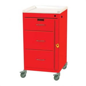 Harloff Mini Line Three Drawer Emergency Cart With Breakaway Lock Health Products