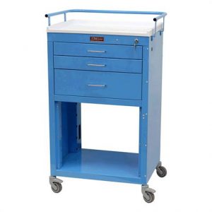 Harloff Three Drawer Mini Line 24 Inch Instrument Cart With Key Lock Health Products