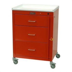 Harloff Three Drawer Short Emergency Cart With Breakaway Lock Health Products