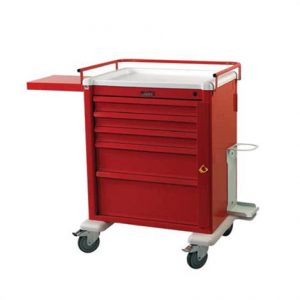 Harloff Universal Line Aluminum Medium Five Drawer Crash Cart Health Products