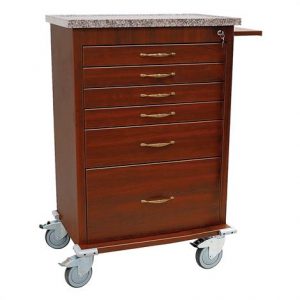 Harloff Wood Vinyl Six Drawer Treatment Cart Health Products