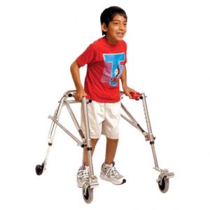 Kaye Wide Posture Control Four Wheel Walker With Front Swivel And Silent Rear Wheel For Adolescent Health Products