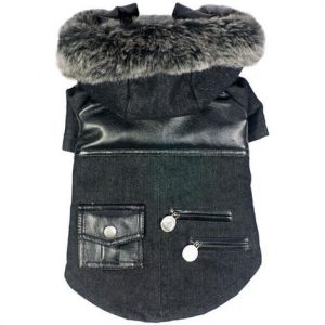 Life Black Denim Choppered Dog Coat Health Products