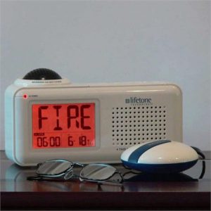 Lifetone HLAC151 Bedside Vibrating Fire Alarm and Clock Health Products