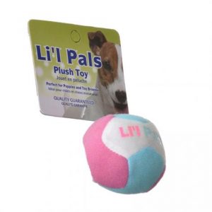 Lil Pals Multi Colored Plush Ball with Bell for Dogs Health Products