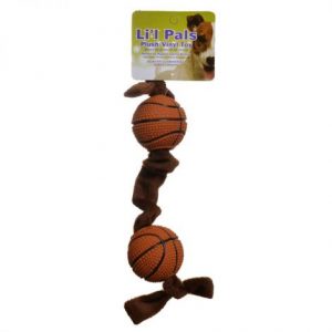 Lil Pals Plush Basketball Plush Tug Dog Toy - Brown Health Products