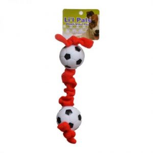 Lil Pals Soccer Ball Plush Tug Dog Toy - Red Health Products