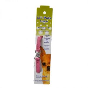 Lil Pals Suede Jewel Bow Collar Pink Health Products