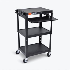 Luxor Adjustable Height Steel A/V Cart With Pullout Tray Health Products