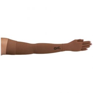 LympheDivas Mocha With Crystal Ribbon Compression Arm Sleeve And Glove Health Products