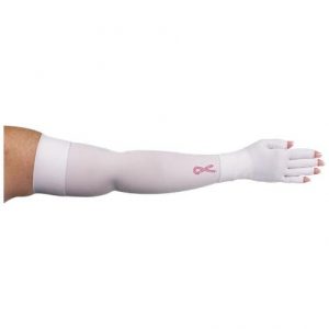 LympheDivas White With Crystal Ribbon Compression Arm Sleeve And Glove Health Products