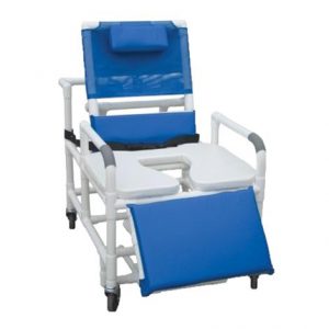 MJM International Bariatric Reclining Shower Chair with Open Front Soft Seat Health Products