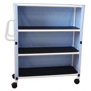 MJM International Echo Three Shelf Jumbo Linen Cart Health Products