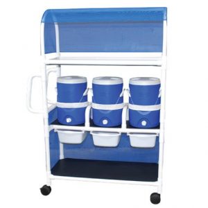 MJM International Hydration Ice Cart with Three Water Coolers Health Products