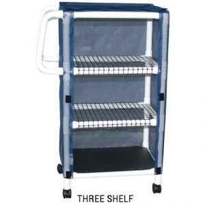 MJM International Mini Linen Cart with Open Area Shelf System Health Products