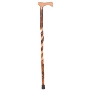 Mabis DMI Briggs Brazos Twisted Hickory Walking Cane With Traditional Handle Health Products