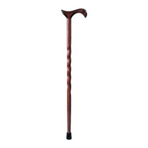 Mabis DMI Briggs Brazos Twisted Oak Walking Cane With Derby Handle Health Products